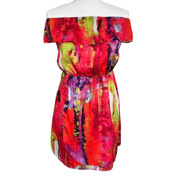 MM Couture Miss Me Colorful Ruffle Dress Medium - Picture 1 of 4